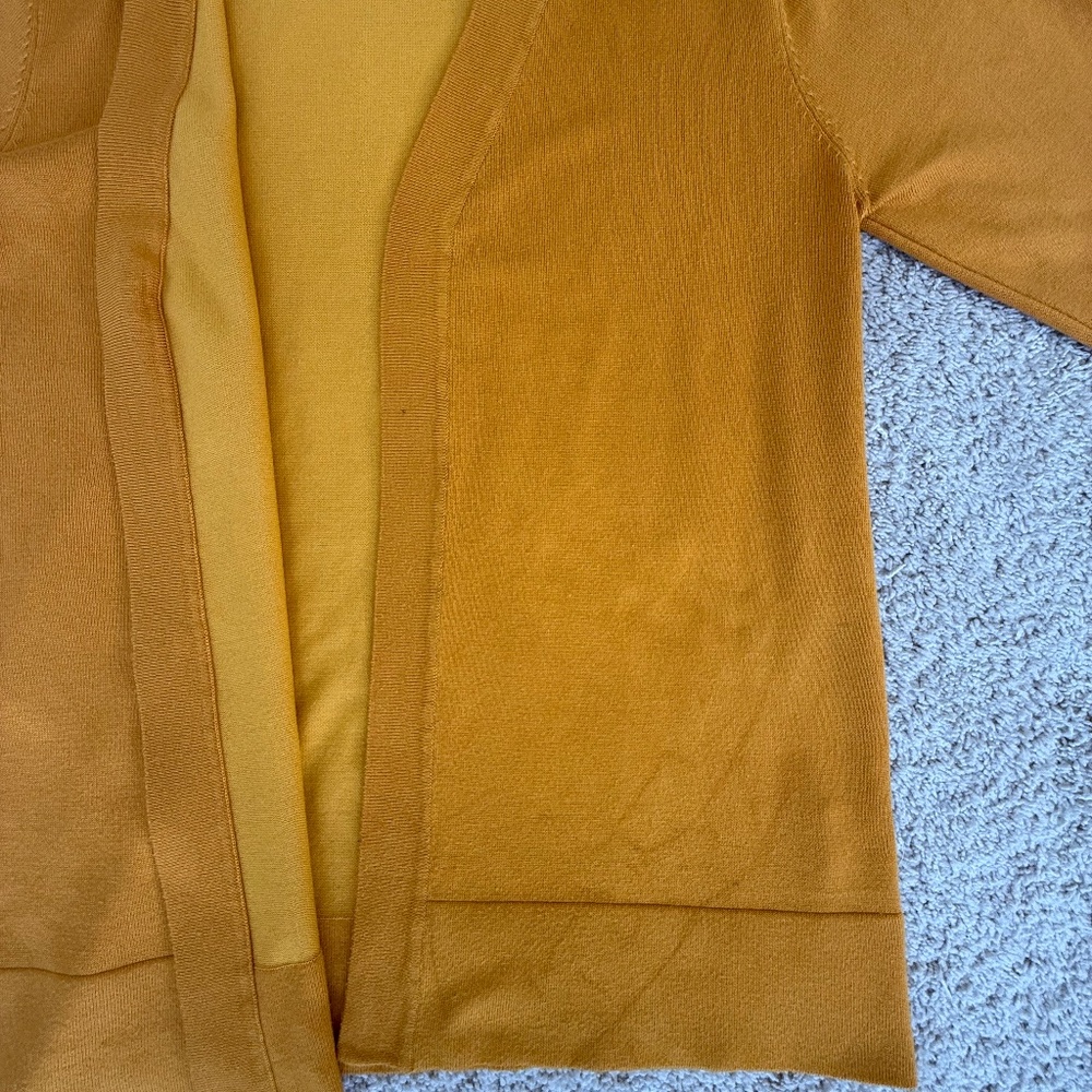 Urban Coco Mustard Yellow Open Front Cardigan Size XL - Picture 6 of 9